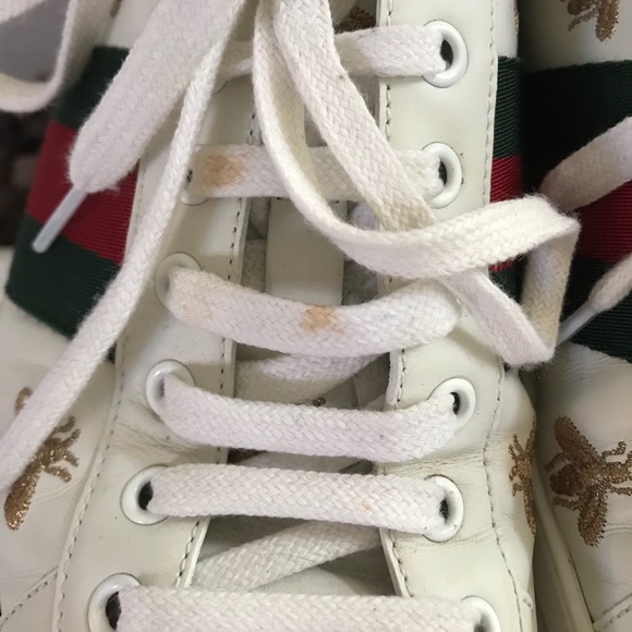 Gucci White Bee and Star New Ace Sneakers